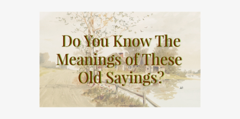 Growing Up In The Deep South, I Understood My Grandparents - Old Sayings Meanings, transparent png download