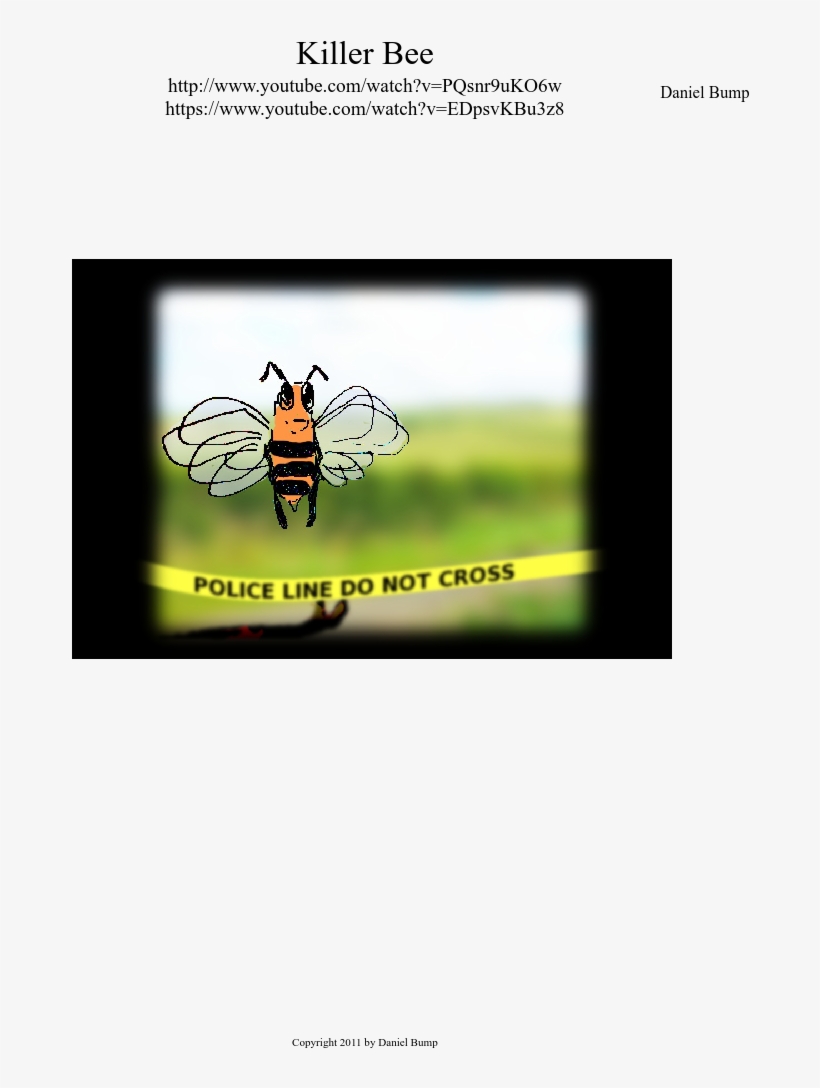Killer Bee Sheet Music Composed By Daniel Bump 1 Of - Cartoon, transparent png download
