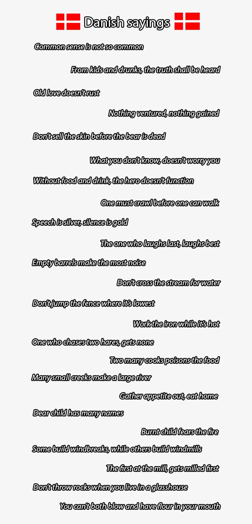 Most Of These Sound Better In Danish, But You Get The - Denmark Sayings, transparent png download