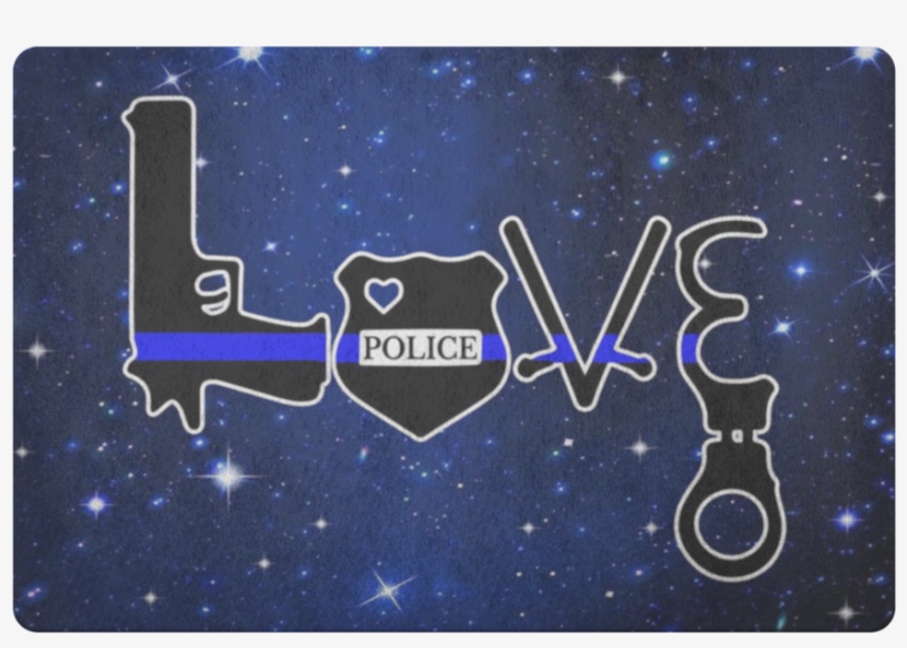 Love Thin Blue Line Door Mat - Door Mats, transparent png download