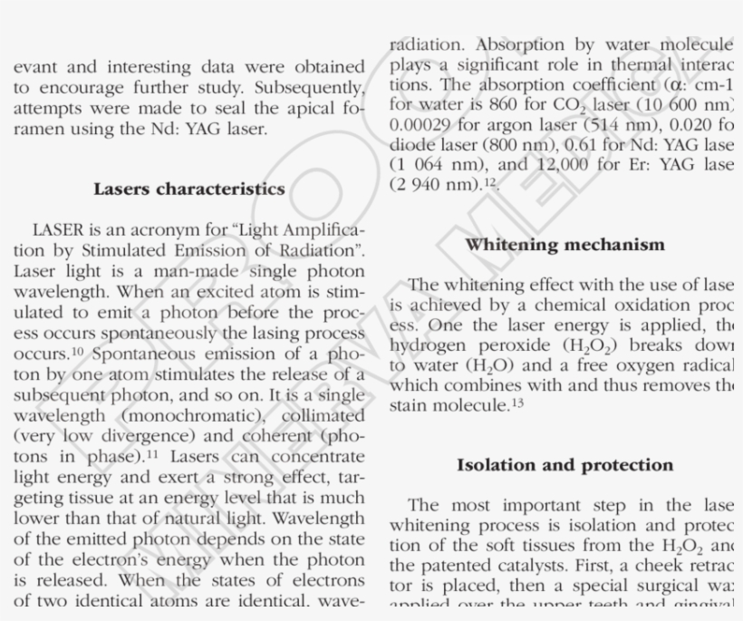 Interaction Of Laser Photons With Tissues - Document, transparent png download
