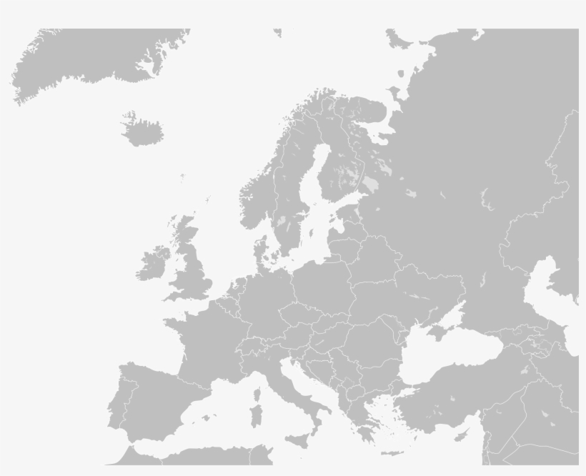 Blank Map Of Europe - Islandia Ubicación En El Mapa, transparent png download