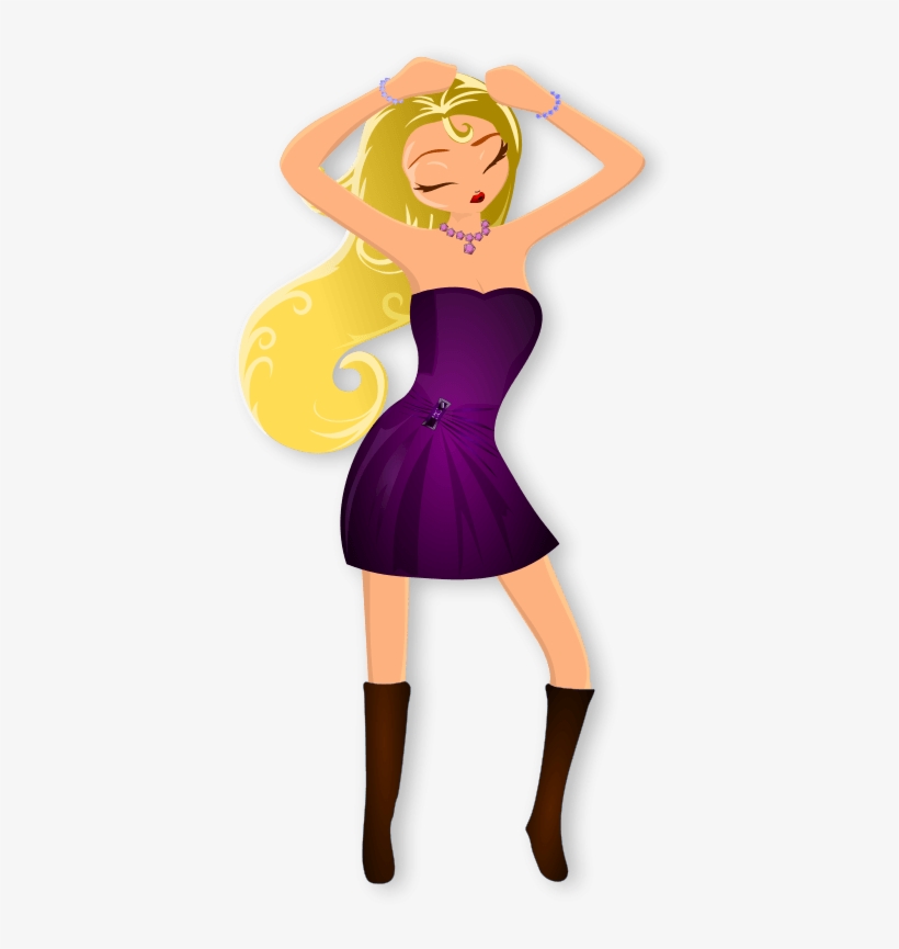 Clip Arts Related To - Lady Dancing Cartoon, transparent png download