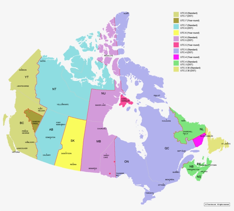 Canada Time Zone Map Full Size 12 Printable Maps Map Of Canada