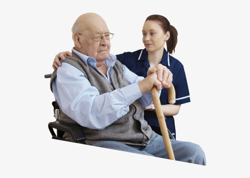 Caregiver With Sad Elderly On Wheelchair - Physical Disabilities In Adults, transparent png download