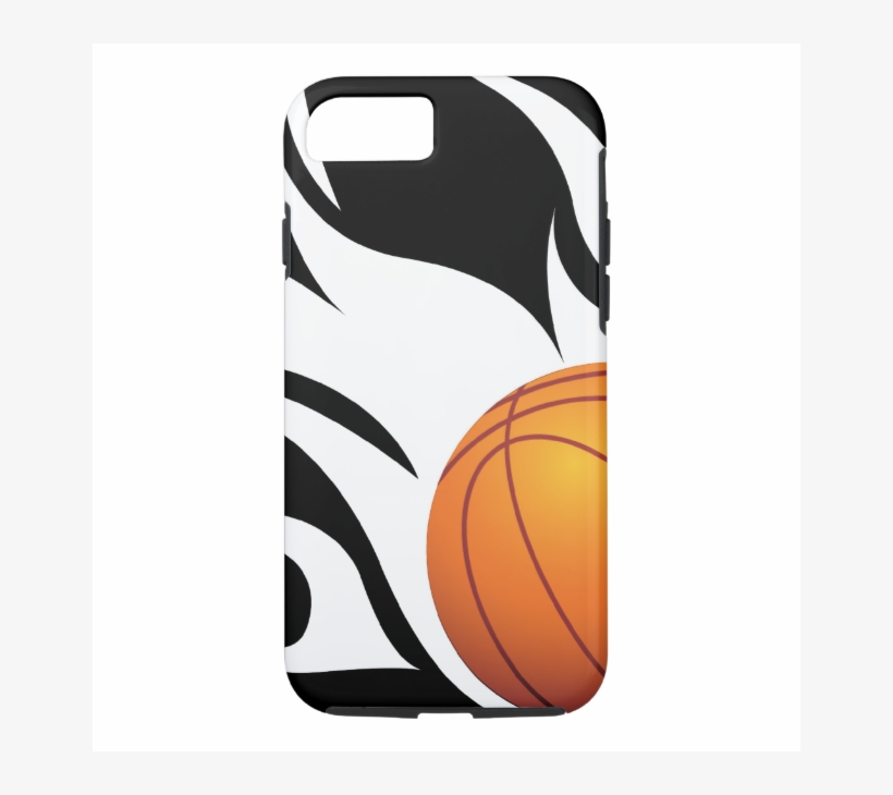 Flaming Basketball Black And White Iphone 7 Case - Flaming Basketball, transparent png download