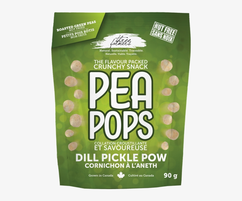 Three Farmers Pea Pops Dill Pickle Pow Natural Food - Three Farmer's Pea Pop's Dill Pickle Pow - Roasted, transparent png download