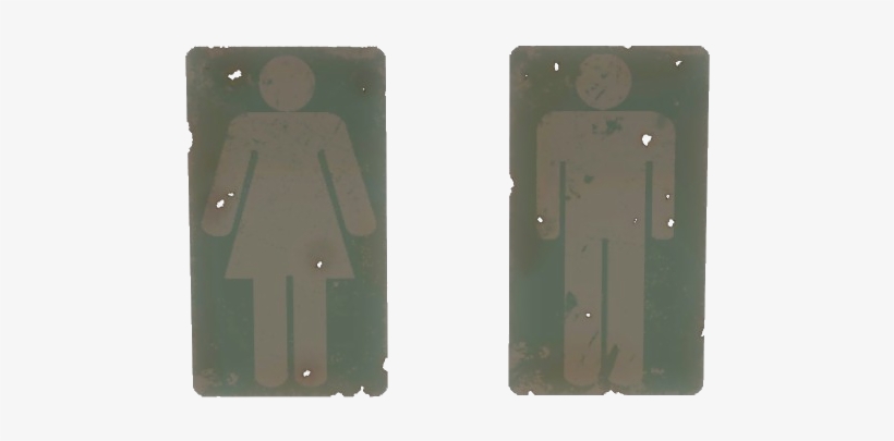 Fo4 Restroom Signs - Wood, transparent png download