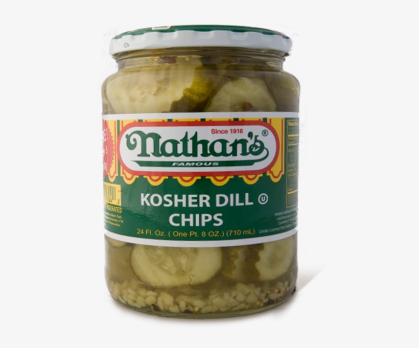 Kosher Dill Chips - Nathan's New York Cut Sauerkraut - 32 Fl Oz Jar, transparent png download
