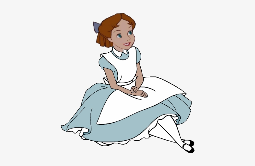 Wendy Darling In Wonderland Sitting By Cyberkey63 - Kiki In Wonderland, transparent png download