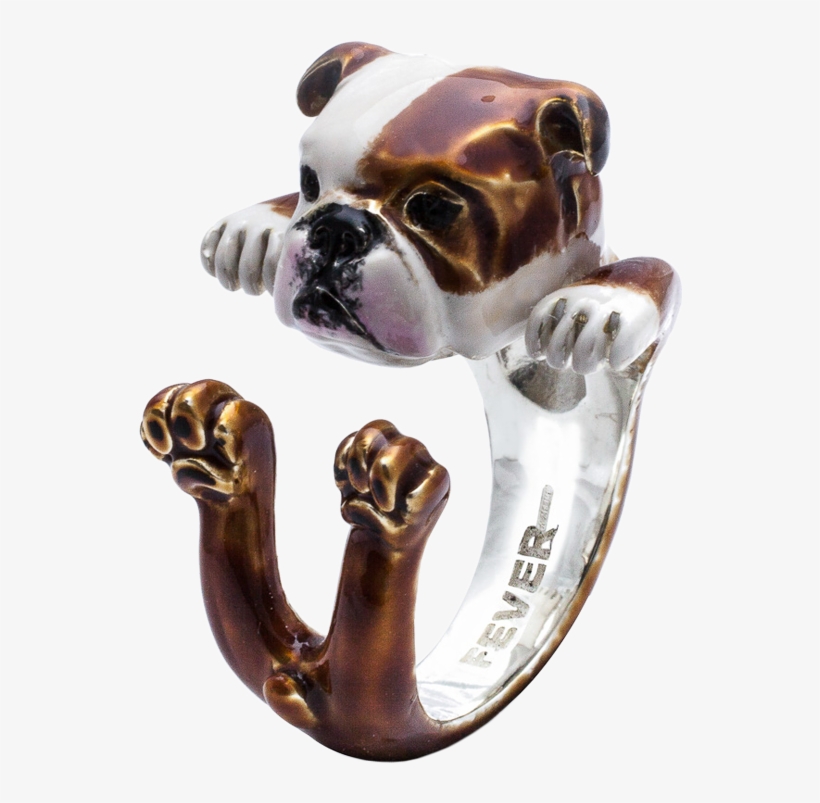 Dog Fever Enamel Hug English Bulldog Ring, transparent png download