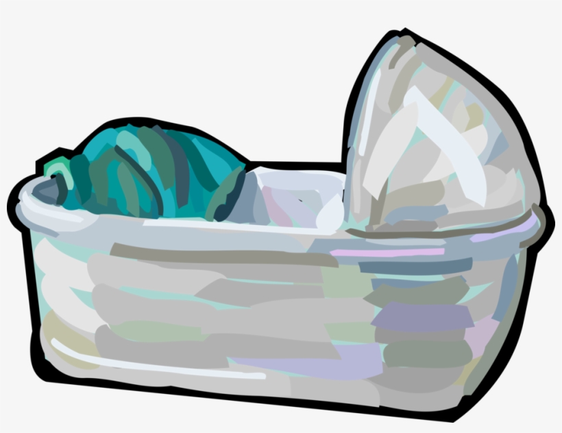 Vector Illustration Of Newborn Infant Baby Crib Bassinet - Infant Bed, transparent png download