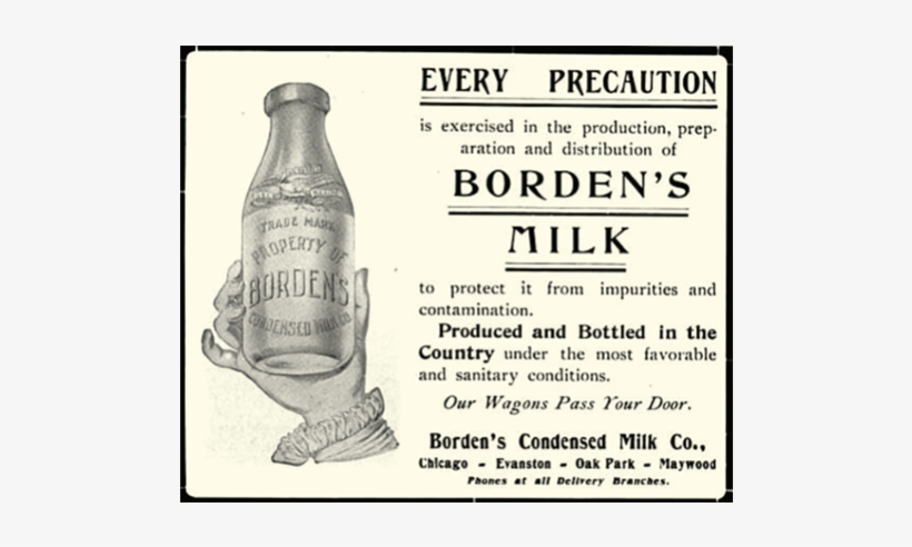Borden's Milk - Glass Bottle, transparent png download
