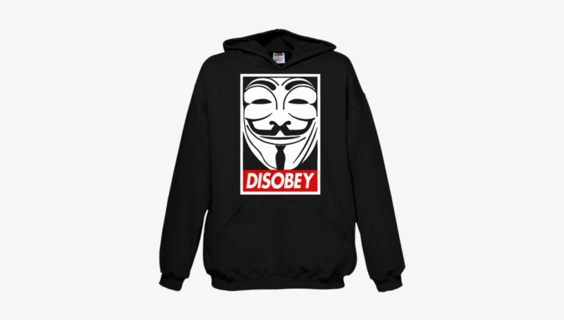 Guy Fawkes Disobey Hoodie - Guy Fawkes Hoodie, transparent png download