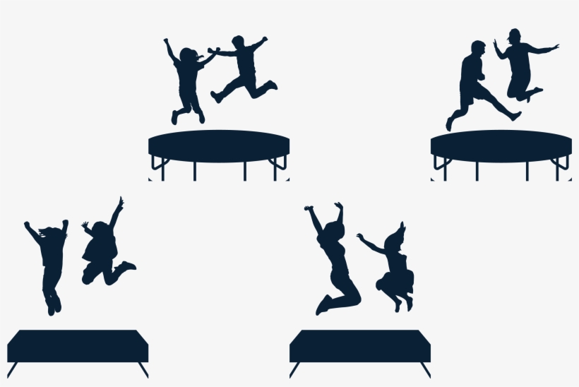 Jumping Silhouette Trampoline - Girl Jumping On Trampoline Silhouette Png, transparent png download