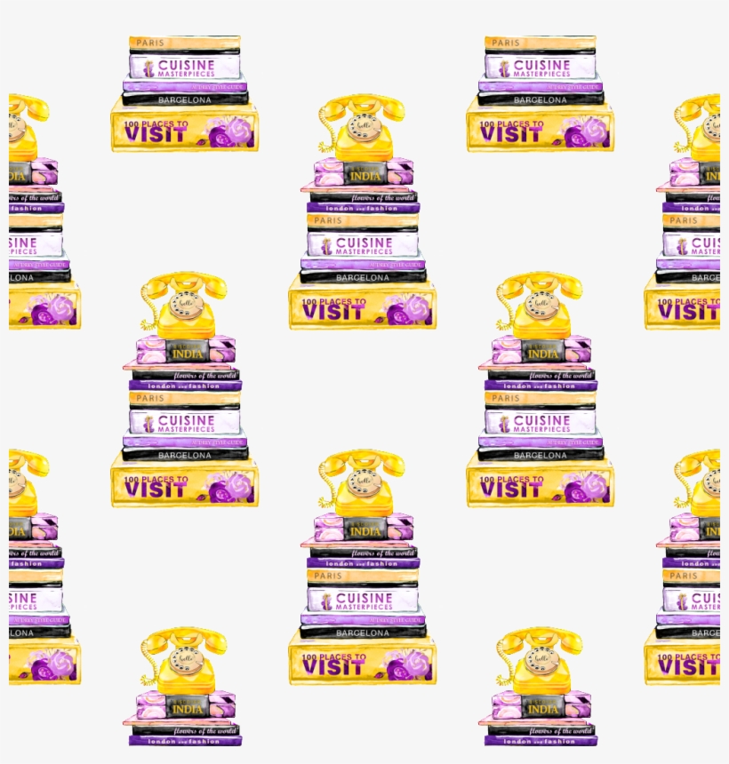 Hand Painted Phone Png Transparent On A Book - Book, transparent png download