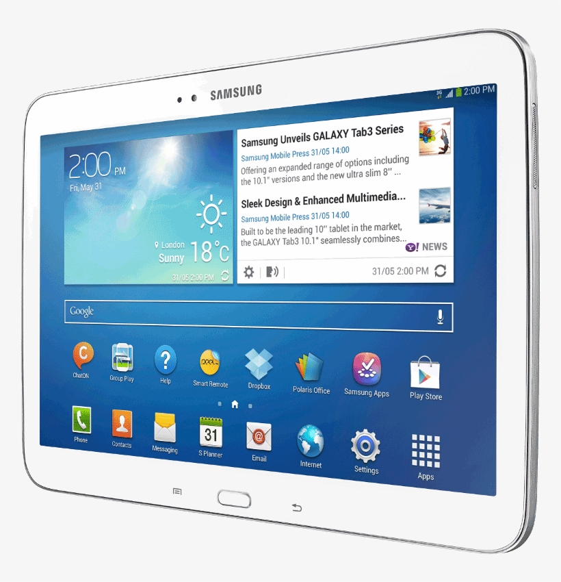 Samsung Galaxy Tab - Samsung Galaxy Tab 3 P5210 Wifi White Tablet, transparent png download