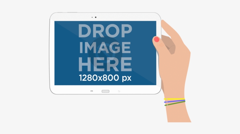 Product Mockup,illustrated Samsung Tablet Png Held - Samsung Galaxy S7 Landscape, transparent png download