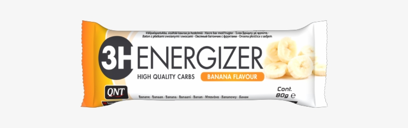 3h Energizer Bar Chocolate - Qnt Energizer Banana Carbohydrate Energy Bar 80g, transparent png download