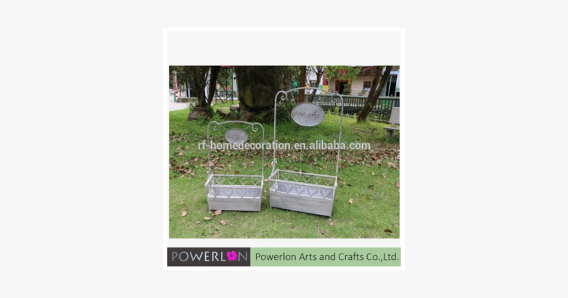 Grey Metal Scrollwork Design Wall Mounted Basket / - Grass, transparent png download