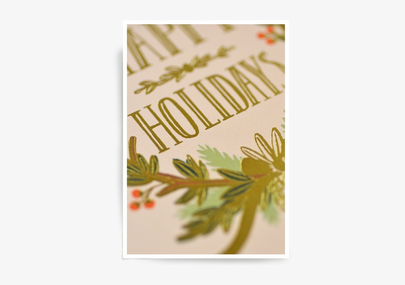Gold Foil Garland - Greeting Card, transparent png download