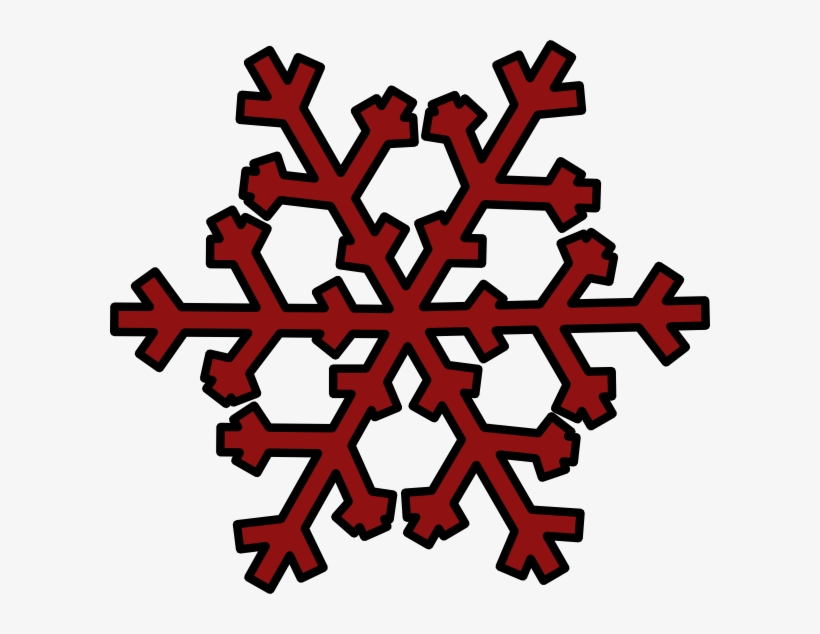 Dark Red Snowflake Clip Art At Clker - Pink Snowflake Clipart, transparent png download