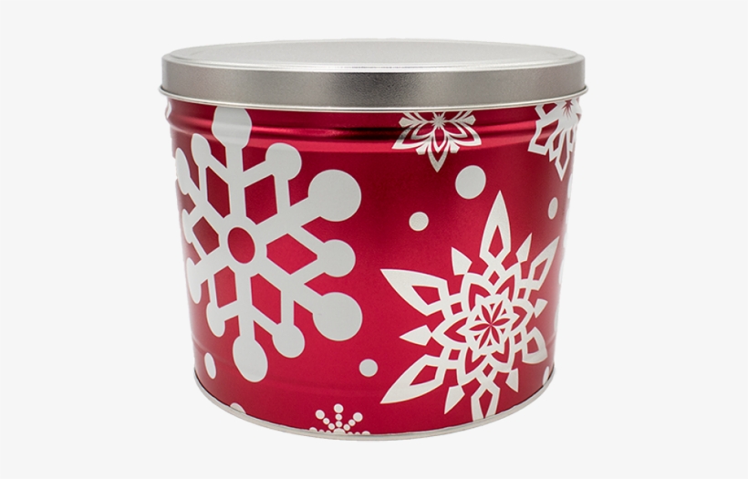 Medium Tin - Red Snowflake - Nikki's Popcorn Company, transparent png download