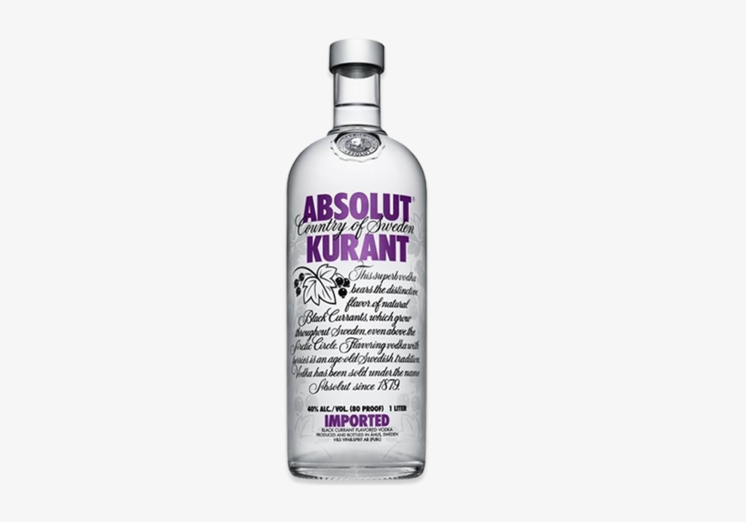 Absolut Kurant Flavoured Vodka, transparent png download