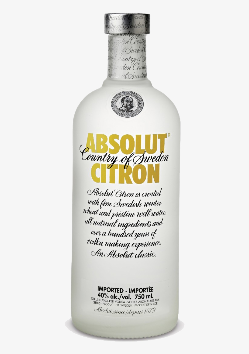 Absolut Citron -1ltr - Absolut Citron Flavoured Vodka, transparent png download