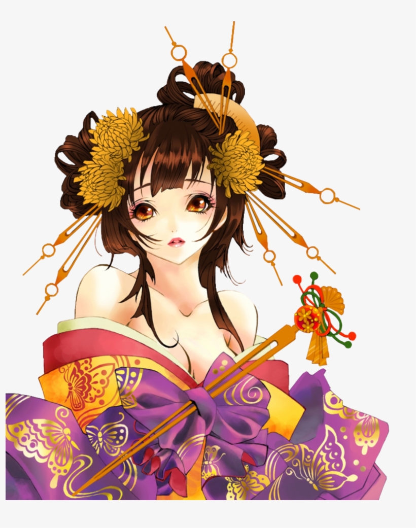 Geisha Png File - Geisha Anime Png, transparent png download