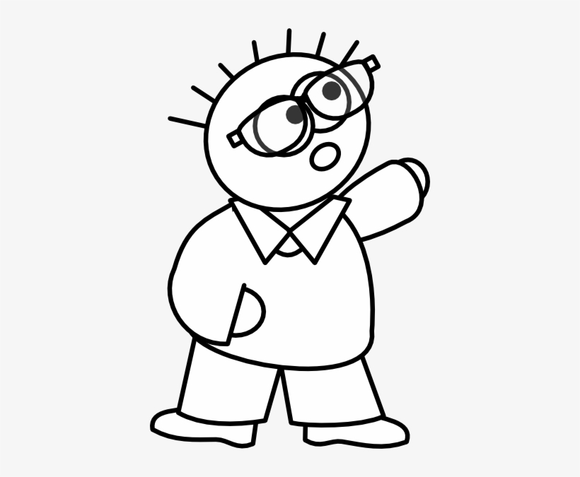This Free Clipart Png Design Of Man Pointing Clipart - Menino Com Oculos Para Colorir, transparent png download