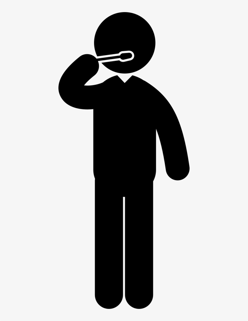 Standing Man With Hand Pointing On His Mouth With Toothbrush, transparent png download