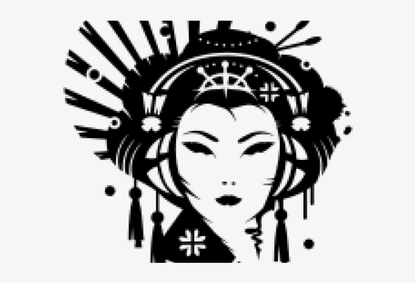 Geisha Black And White Png, transparent png download