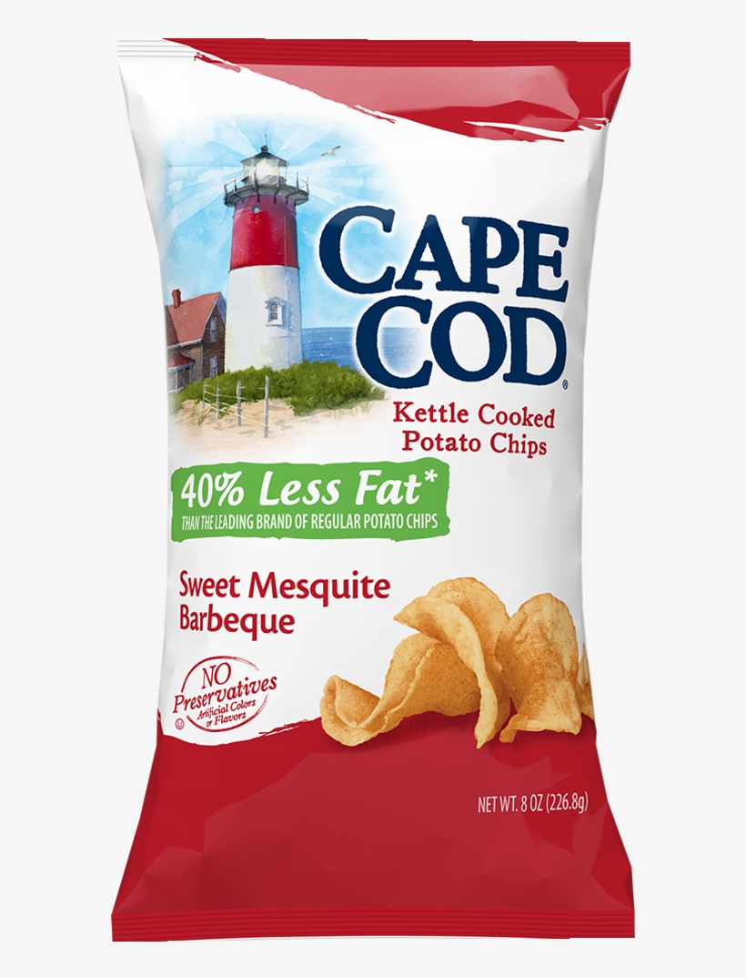 » 40% Less Fat Sweet Mesquite Barbeque - Cape Cod White Cheddar And Sour Cream, transparent png download