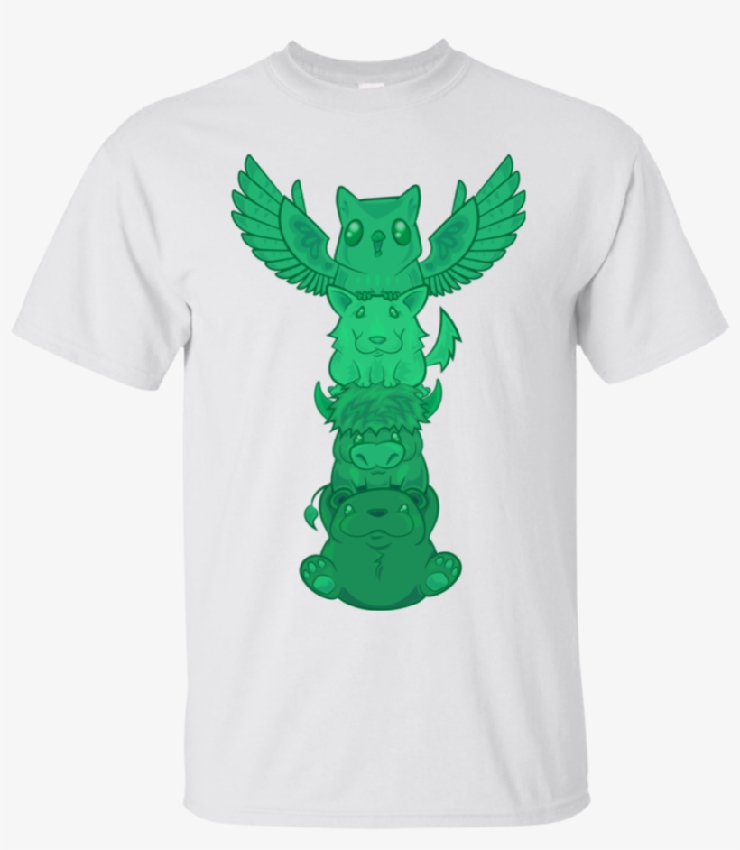 Cute Green Totem Pole Gildan Ultra Cotton T-shirt - Illustration, transparent png download