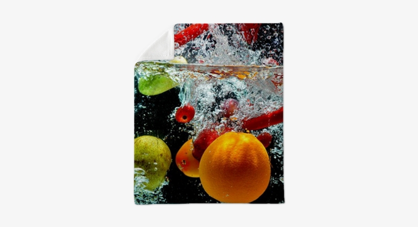 Various Fruit Splash On Water Plush Blanket • Pixers® - Glasbild Birne, transparent png download