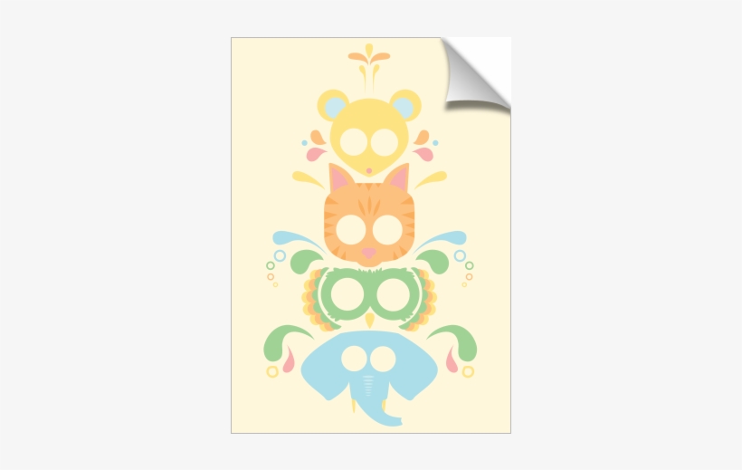 Animal Totem Pole - Cute Animal Totem Pole, transparent png download
