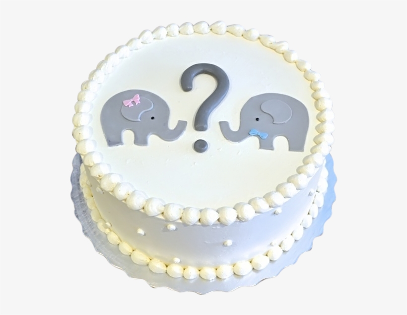 Elephant Baby Shower Gender Reveal Cake Sugarland Raleigh - Gender Reveal Surprise Cake, transparent png download