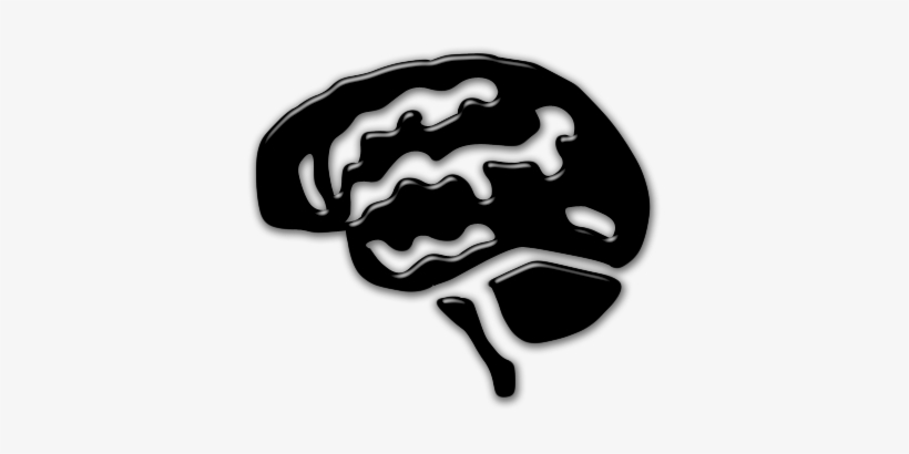066067 Rounded Glossy Black Icon People Things Brain - Brain Icon, transparent png download