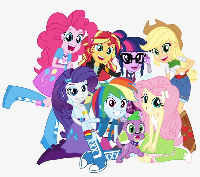 Fluttershy, Friendship Games, Group Photo, Group Shot,, transparent png download