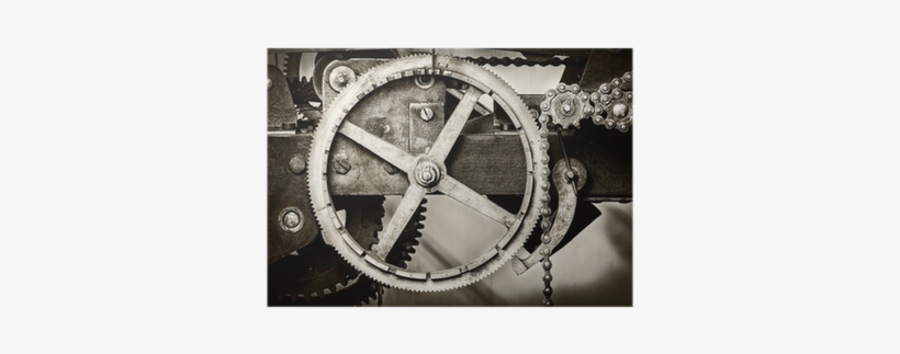 Detail Of A Rusty Ancient Church Clock Mechanism Poster - Mechanisme Van De Mechanische Klok, transparent png download