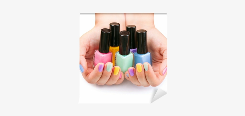 Colorful Nail Polish Bottles Wall Mural • Pixers® • - Colorful Nail Polish Posters, transparent png download