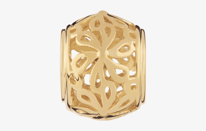 10ct Yellow Gold Filigree Flower Charm By Emma & Roe - Ring, transparent png download