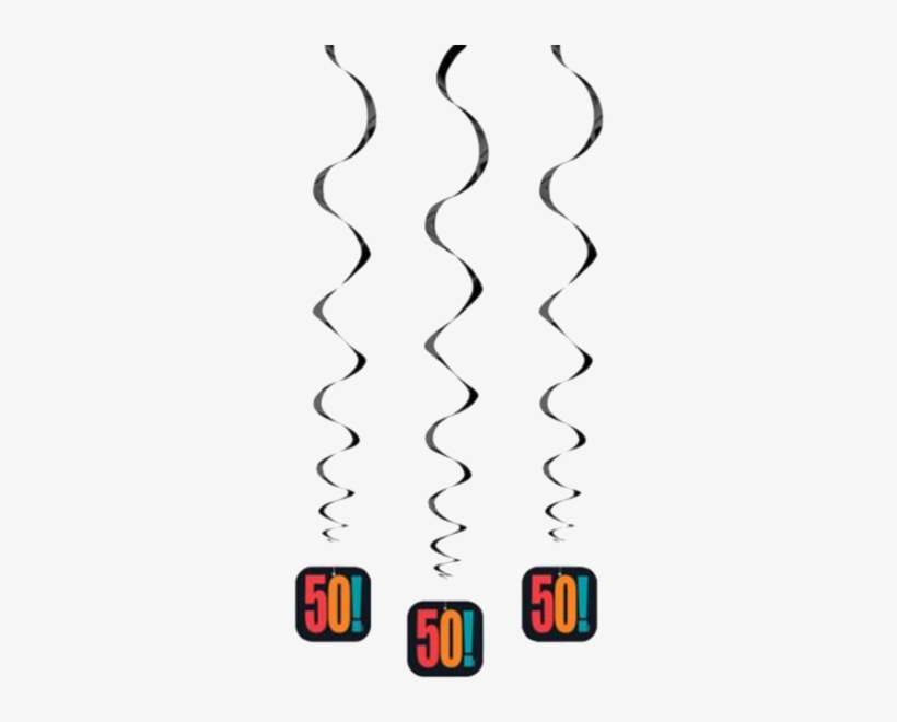 50th Birthday Cheers Hanging Swirls - 26' Hanging Birthday Cheer 80th Birthday Decorations,, transparent png download