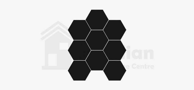 French Black Hexagon Unglazed - Mosaic, transparent png download