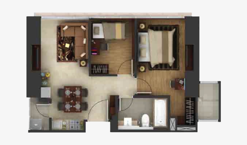 Bedroom With Wardrobe Plan, transparent png download