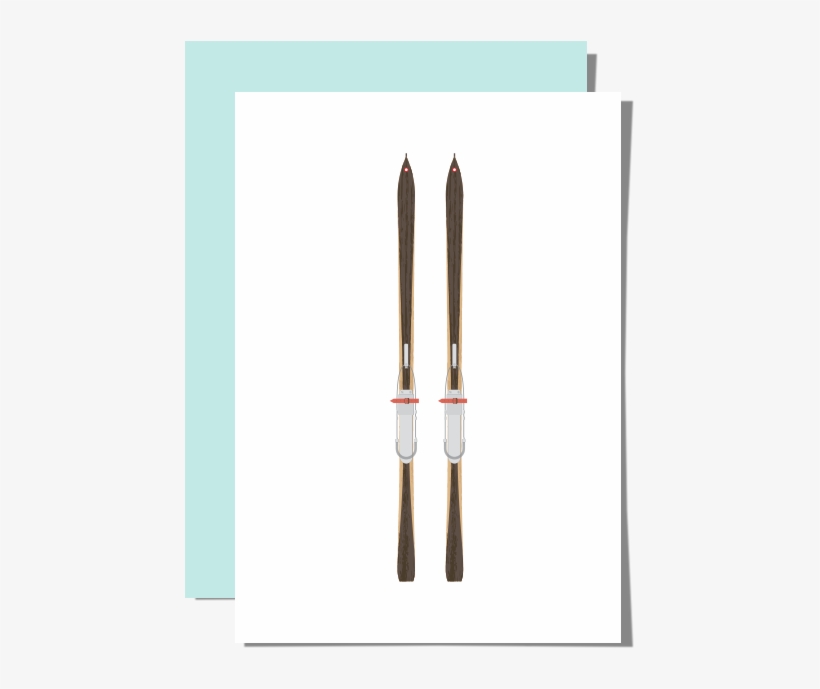 Vintage Skis I Greeting Card, transparent png download