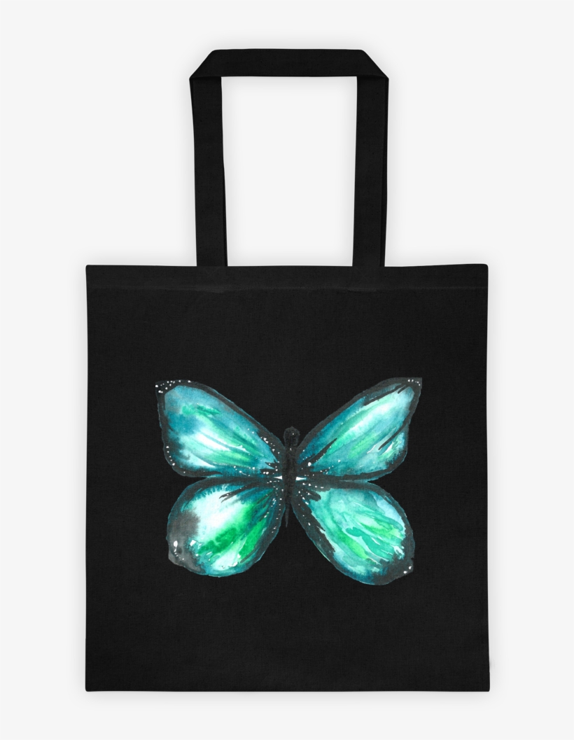 Green Butterfly Cotton Canvas Tote Bag - Tote Bag, transparent png download