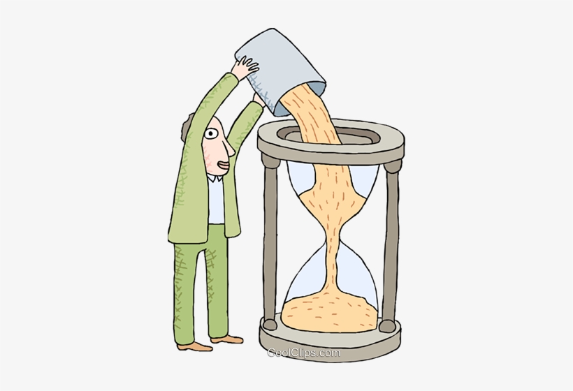 Man Pouring Sand Into An Hourglass Royalty Free Vector - Pouring Sand Into Hourglass, transparent png download