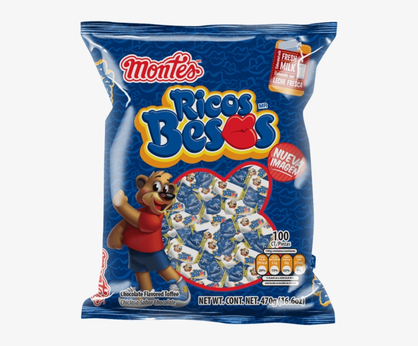 Montesmontes Ricos Besos Chocolate Toffee 6 Oz - Ricos Besos Chocolate Flavored Toffee Candy, 6.5 Oz, transparent png download
